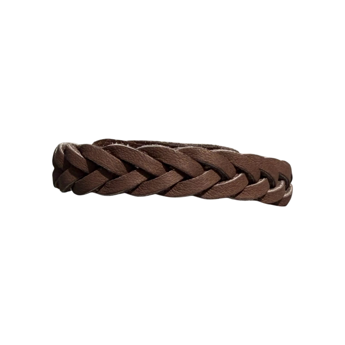 Pulsera de cuero marrón chocolate con 2 broches