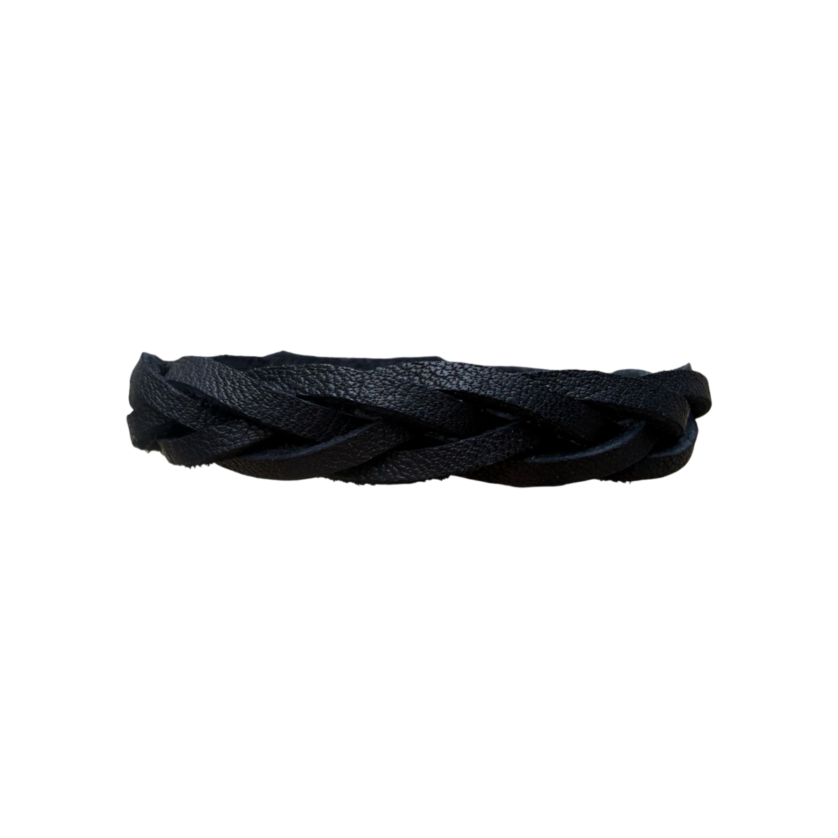 Pulsera de cuero de 5 tiras trenzada negra